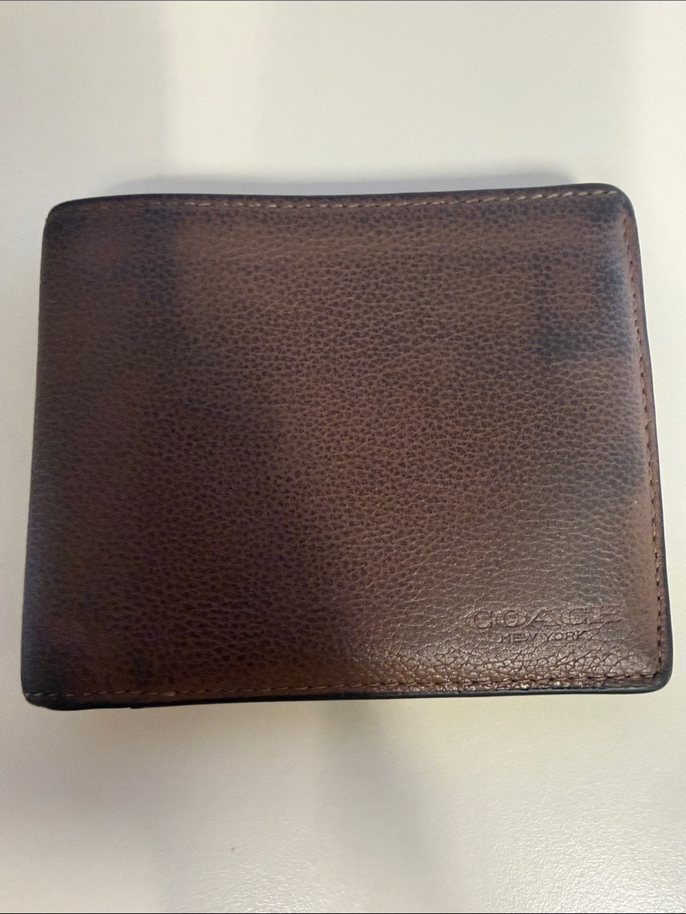 Coach Brown Pebbled Leather Bifold Wallet